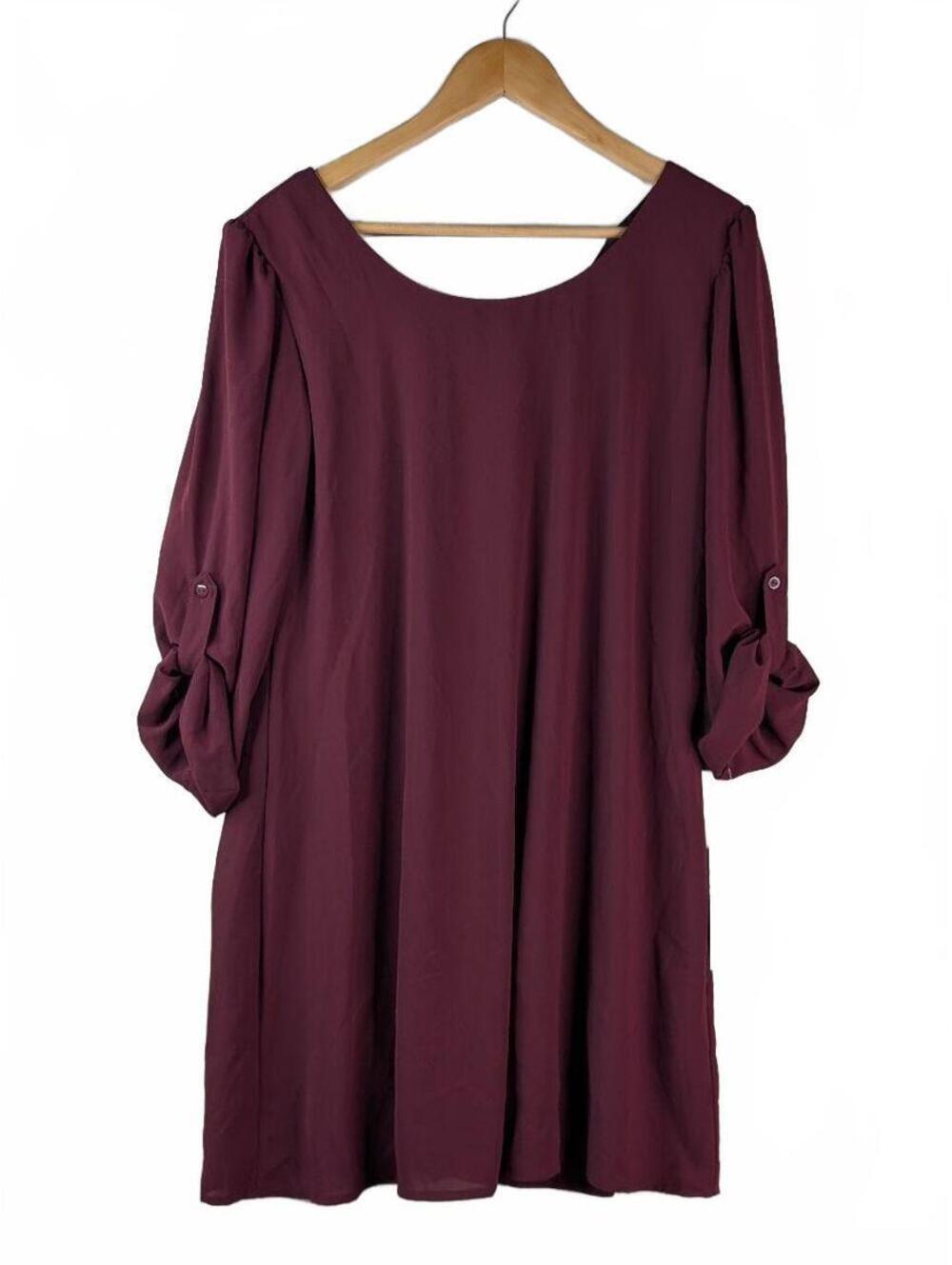 NWT‎ Speechless Maroon Chiffon Shift Dress XL